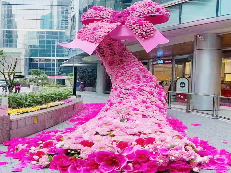 Customizable Floral Bow Waterfall Installation