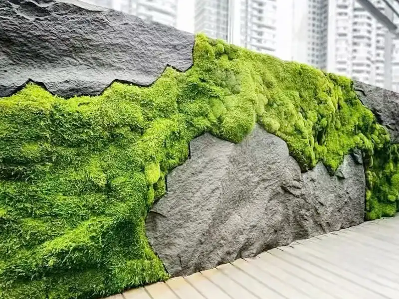 Custom Moss & Faux Rock Wall Panel