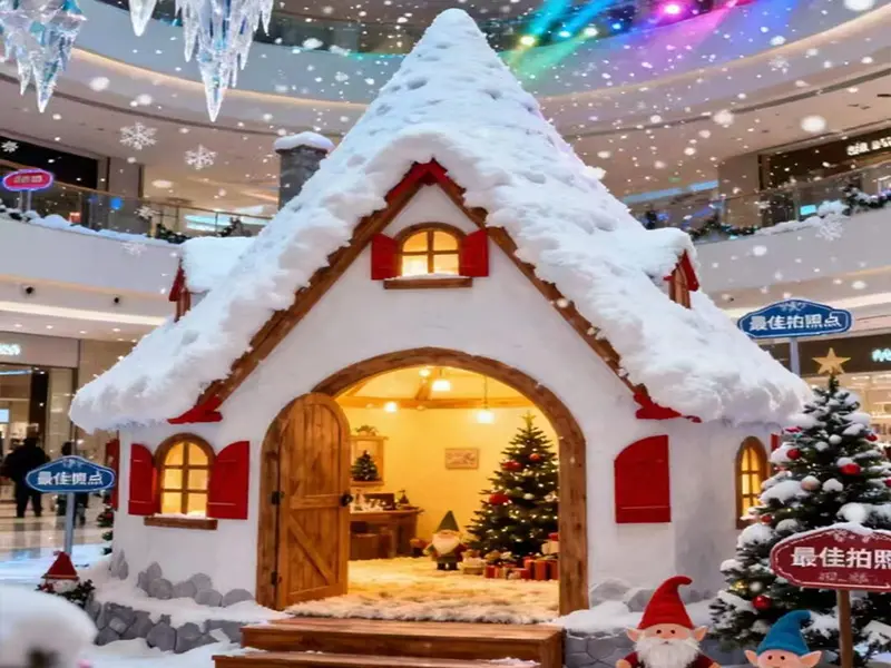 Snowy Christmas Cottage Prop